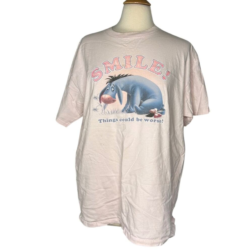 Pink Smile It Could Be Worst Eeyore Vintage Graphic Oversize Disney GG30